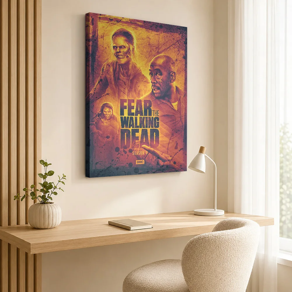 Fear the Walking Dead Season 4 Canvas Painting Poster Personalized Photo Vintage Movie Wall Art for Home Theater Bedroom Decor