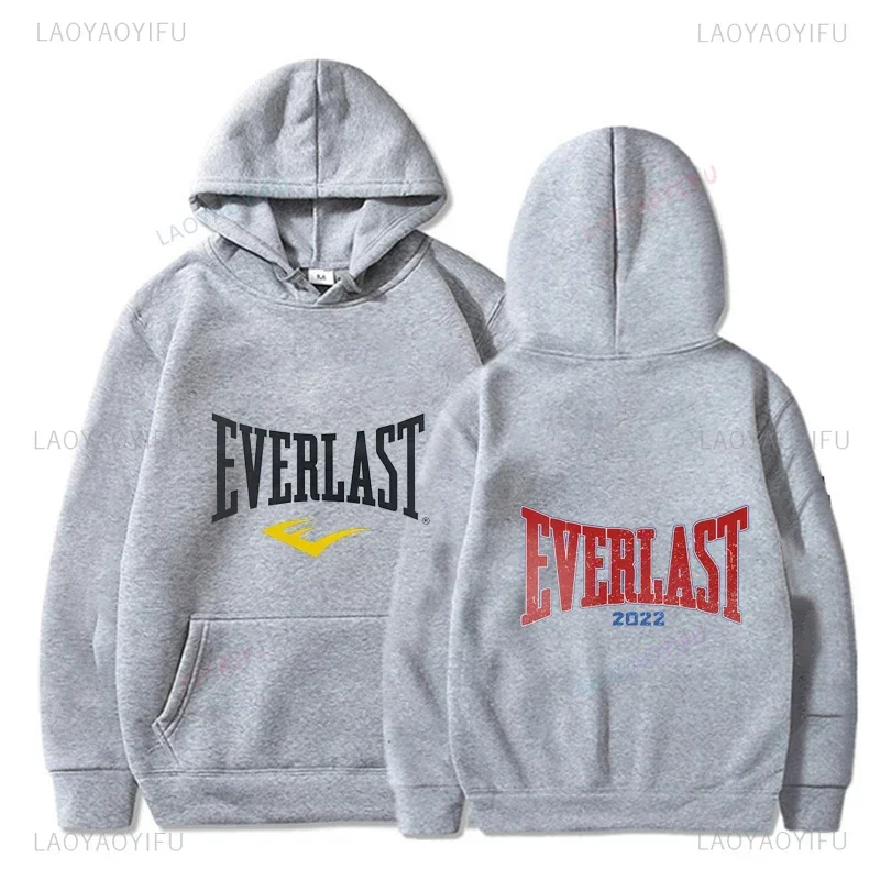 Harajuku Casual Fashion Everlast Logo Font Graphic Sweatshirt Hoodies Man Autumn Classic Hot Product Street Fashion Hot Sale