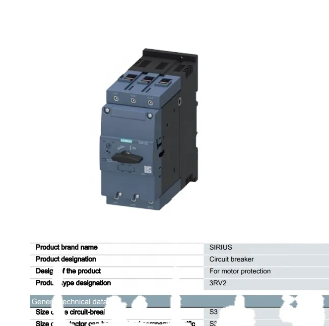 

New&original Warranty 1 year Motor Circuit Breaker 3RV2041-4MA10 10A