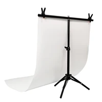 Fotografía PVC telón de fondo soporte sistema fondos de Metal para estudio fotográfico con 2 abrazaderas