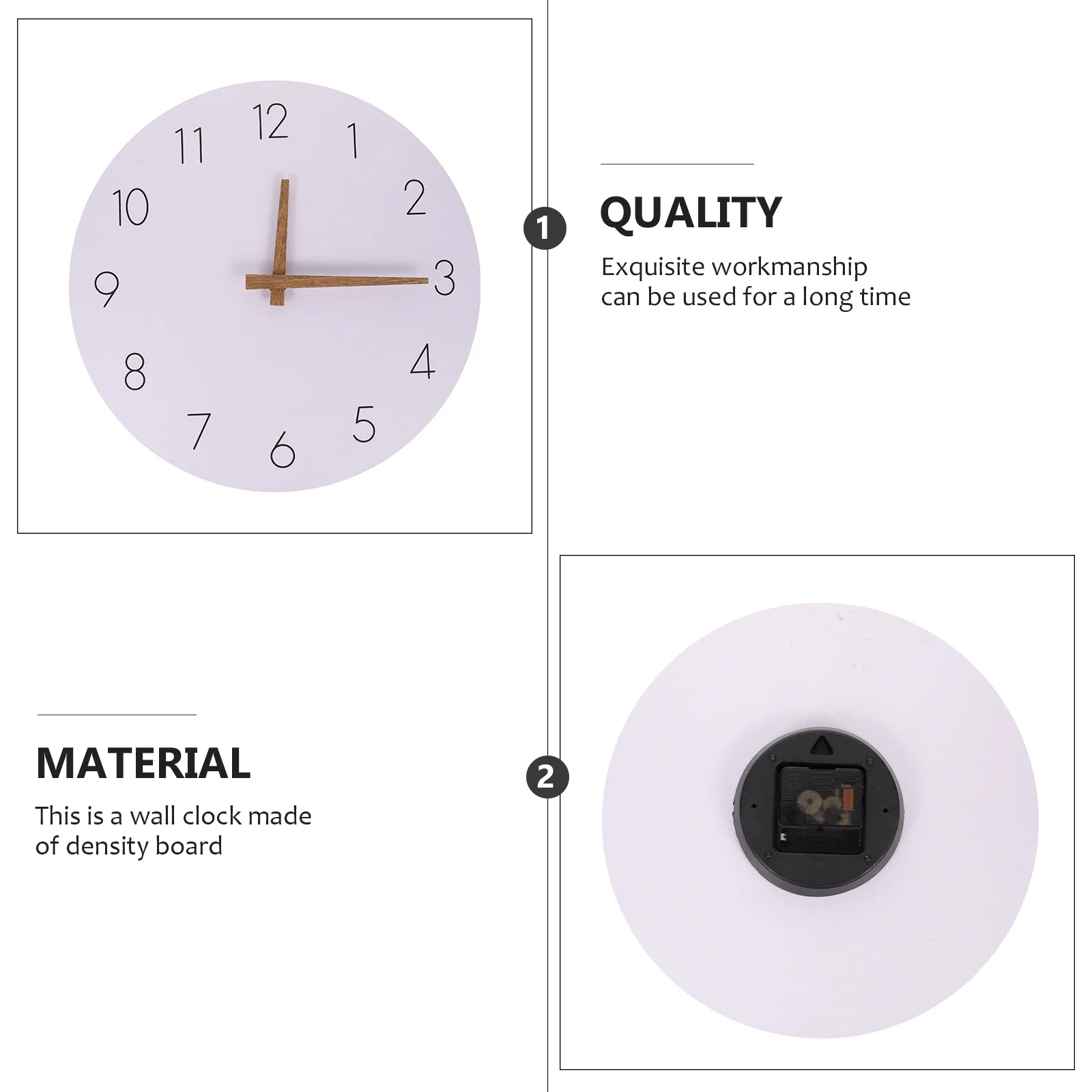 

1Pcs Wood Board Wall Clock Modern Creative Mute Hanging Frameless Silent Non-Ticking Quartz Clock Living Room Home Decor