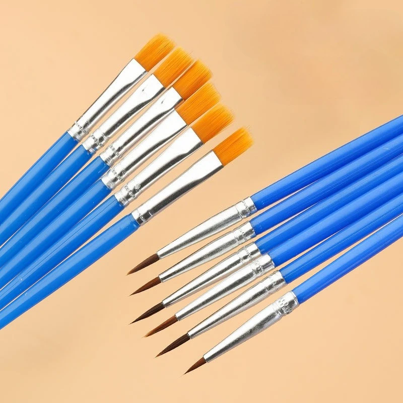 10/20/50Pcs Paintbrush Set Art Nylon Brushes Suitable for Oil Painting Acrylic Watercolor School Art Supplies