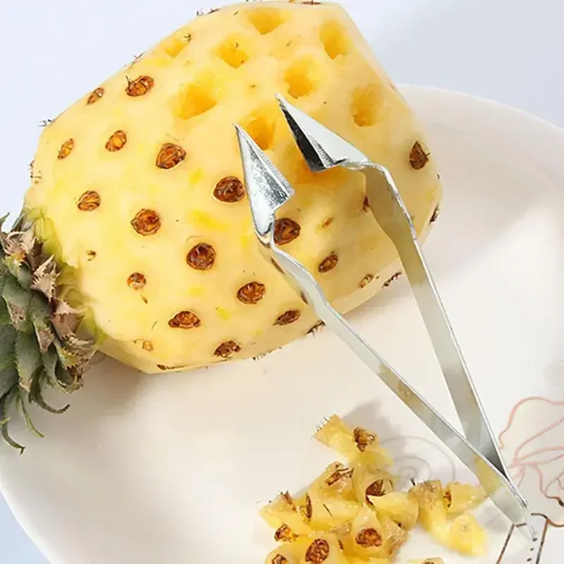 1Pcs Practical Pineapple Eye Peeler Stainless Steel Seed Remover Cutting Clip Corer Useful Kitchen Fruit Tools