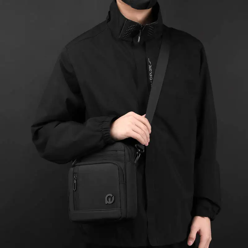 Messenger Bag Men Oxford Cloth Compact Multi Layer Pocket Business Casual Travel Everyday Crossbody Shoulder Bag Large Capacity
