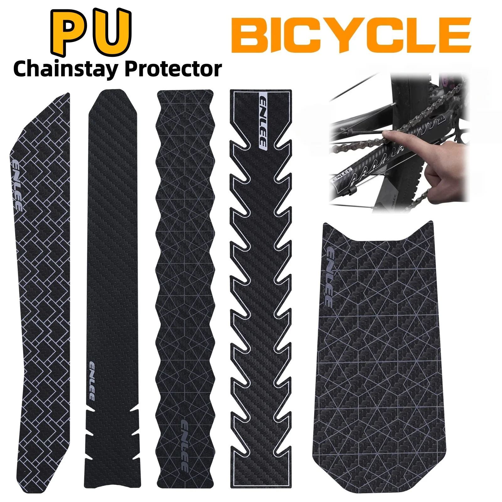 ENLEE Bicycle Chain Protection Sticker Road Mountain Bike Chain Guard Protection Film 3M PU Sticker Retrofitting Film Riding