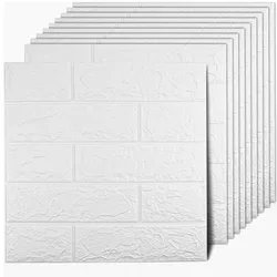12 Pcs 3D Wall Panels Peel and Stick, Wallpaper Sticker with Self-Adhesive Waterproof Foam for Interior Bathroom, Ho