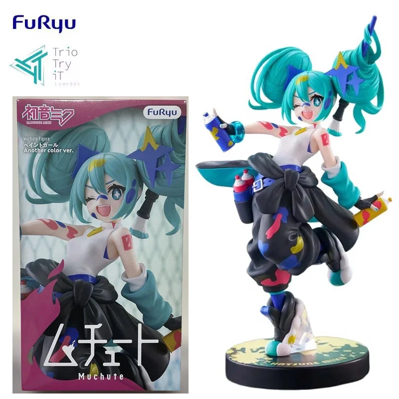 FuRyu Trio-Try-iT Hatsune Miku ~Painting Girl~ Version couleur différente. Figurines d'action en PVC de 23 cm, collection de modèles d'anime, jouet