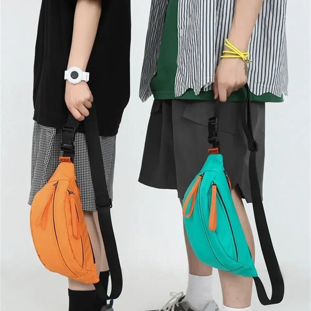 Fashion Street Style Nylon Chest Bag Waterproof Solid Color Waist Bags Personality Belt Shoulder Bag Crossbody Bag Fanny Pack