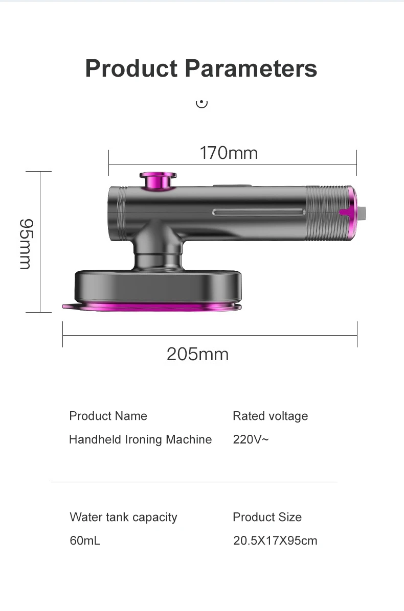 Yunchi-Ferro a vapor portátil, 25W, Portátil, Elétrico, Dobrável, Passar, Tecido, Roupa, Mini, Casa, Viagem