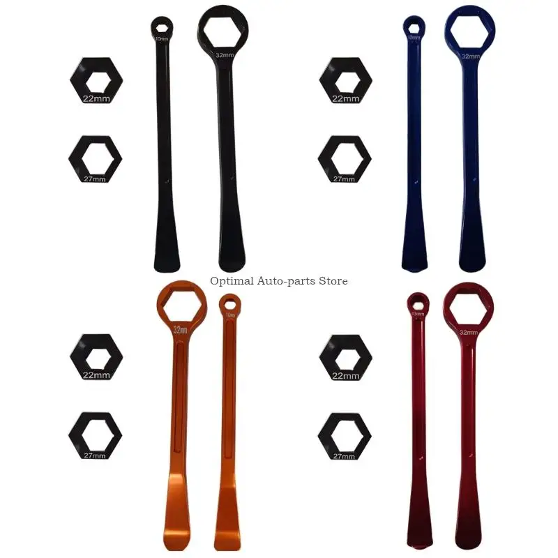 

Motorcycle Tire Change 13/22/27/32mm Aluminum Tire Lever Wrench Tool Set Motorbike Tyre Removal Installation Tool