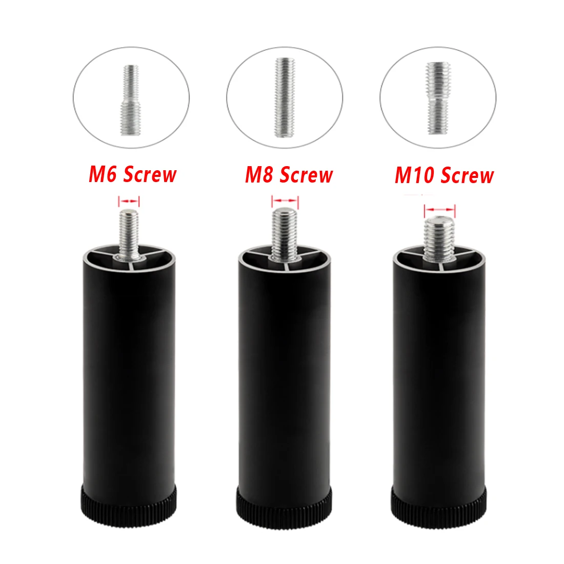 M8 ~ M10 1 قطعة أثاث قابل للتعديل الساق سبائك الألومنيوم أرجل الطاولة لخزانة التلفزيون ، خزانة ، أقدام غسالة الثلاجة المرتفعة #6