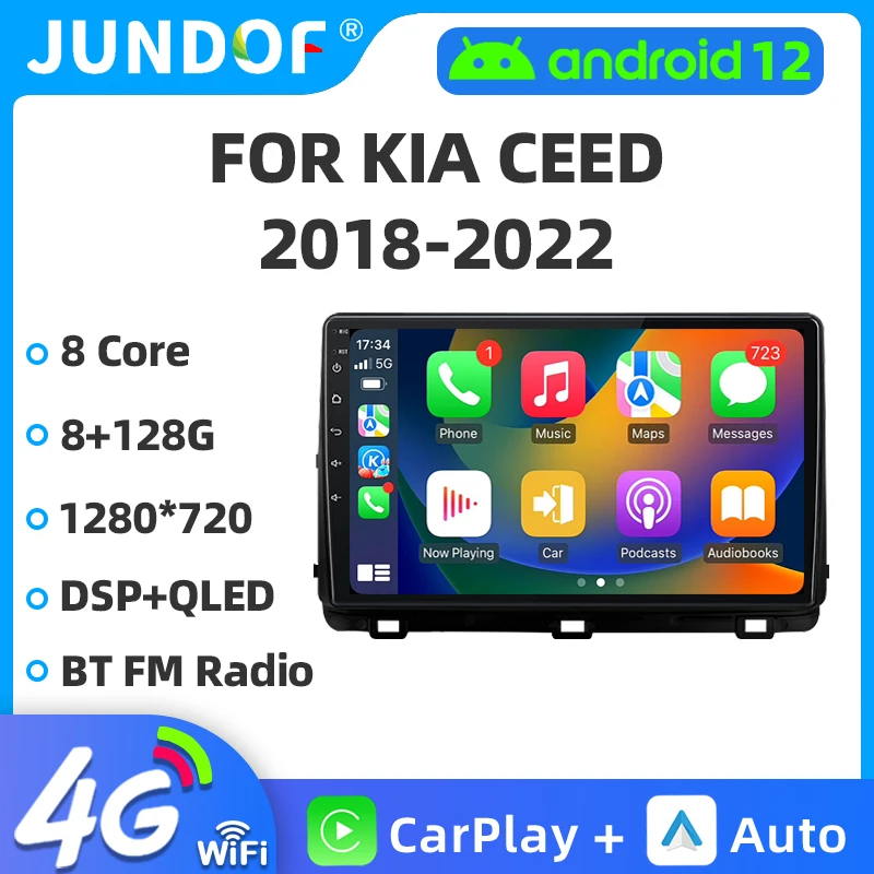 Jundof Car Radio Stereo Carplay For Kia Ceed 3 CD 2018-2022 Multimedia Navigation Android Auto Video DSP Player 2din Head Unit