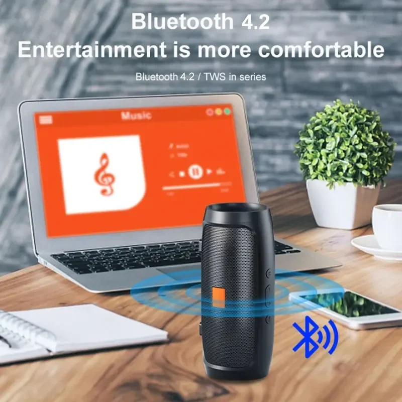 JBJ007 TF USB Bluetooth Speaker Double Speaker Stereo Outdoor Portable Home Smart Bluetooth Wireless Long Term Standby Speaker