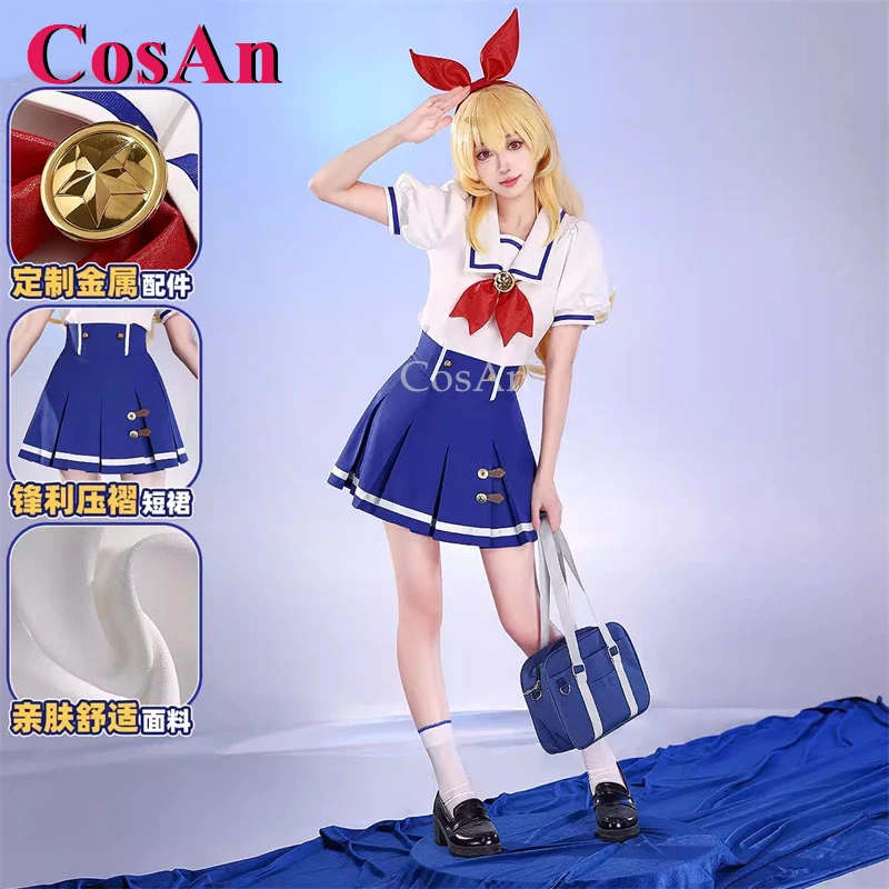 

CosAn Game Aikatsu! Hoshimiya Ichigo/Kiriya Aoi Cosplay Costumes Lovely Summer School Uniforms Halloween Role Play Clothing New