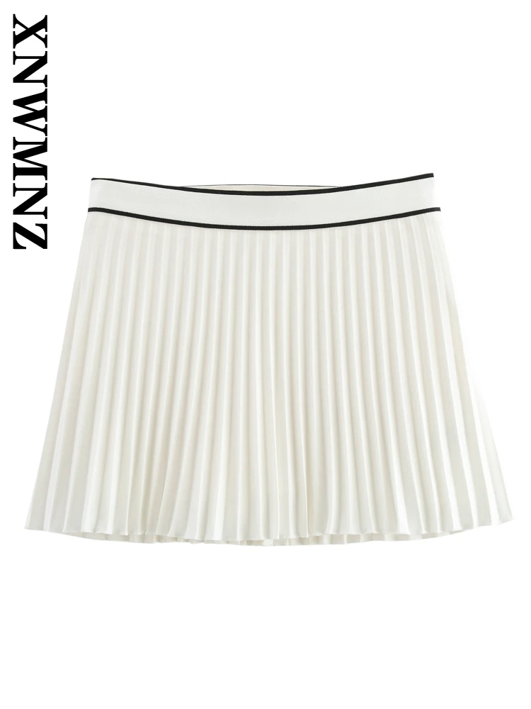 

XNWMNZ 2025 Summer New Woman Chic Side Zipper Skirt Pants Bottoms Edgy Female Short High Waist Ruffles Regular Fit Short Pants