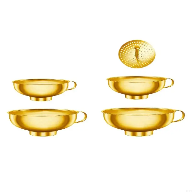 Multifunctional Nonrust Steel Kitchen Funnel Set 2/3Pcs Size With Wide Mouth Perfect For Liquids And Powders B03E