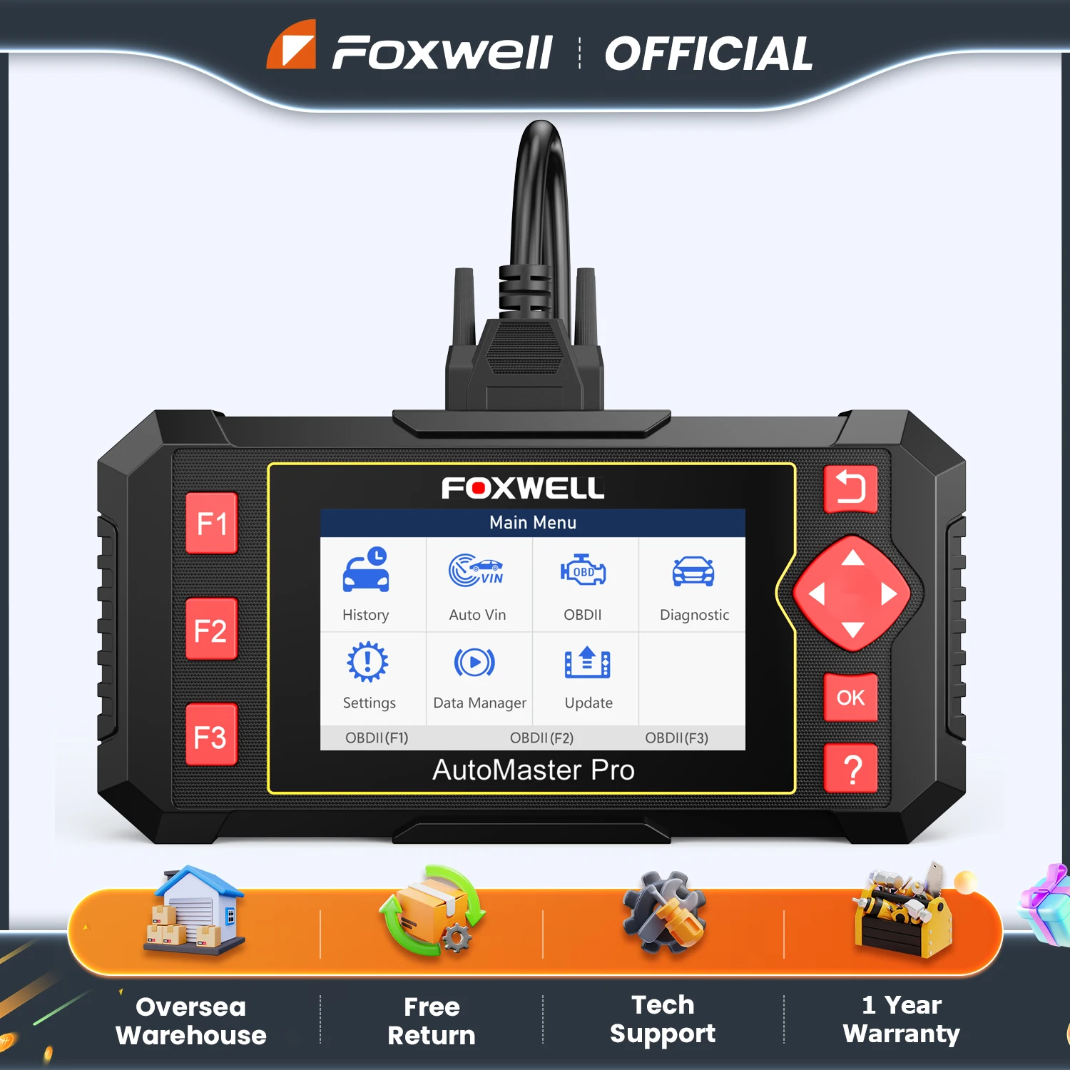 FOXWELL NT604 Elite OBD2 Auto Scanner ABS SRS Engine Transmission Code Reader OBD 2 Live Data Car Diagnostic Tool Free Update