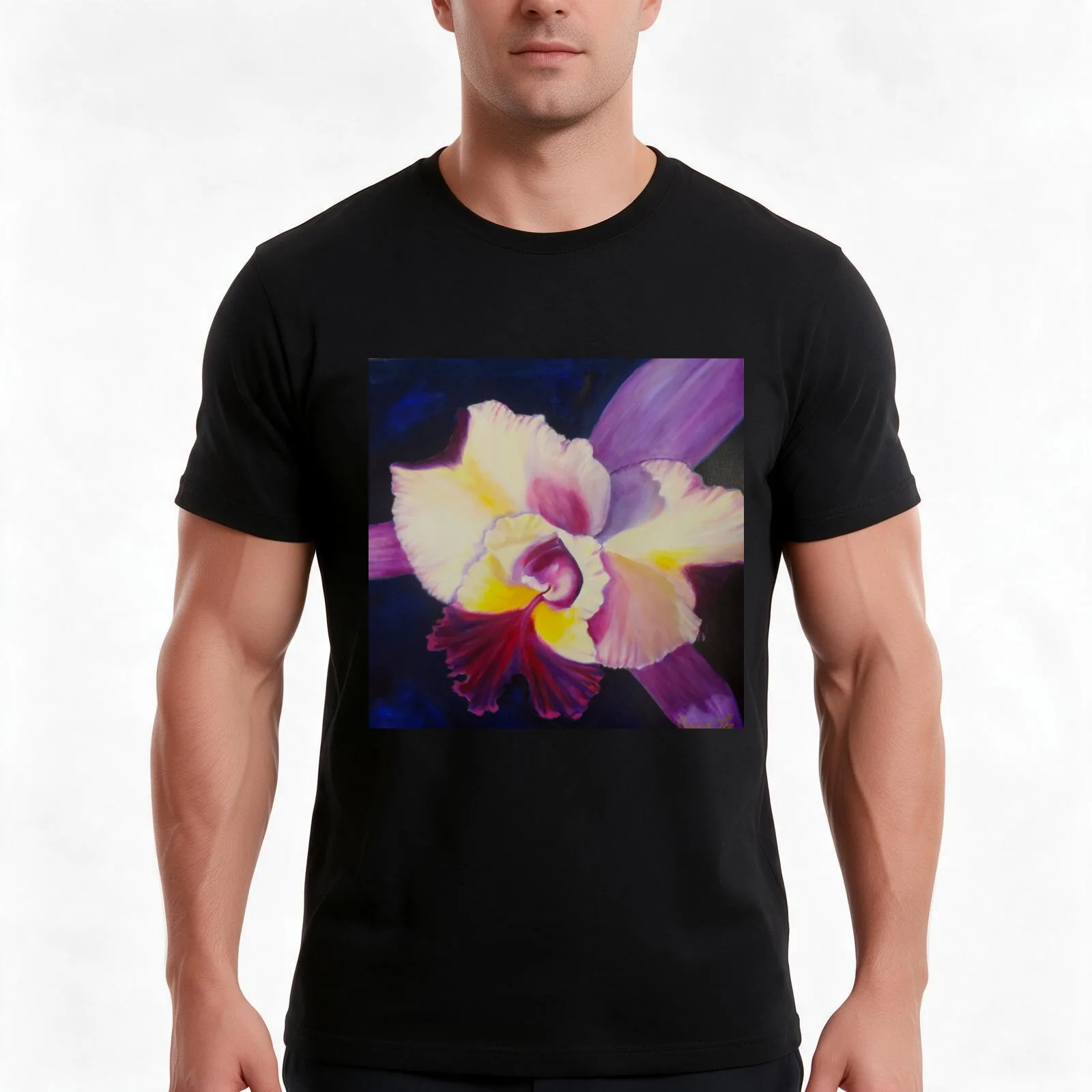 Violet Orchid T-Shirt Summer Casual Cotton Tee Oversized Streetwear Tops Vintage Graphic Print Loose Fit Short Sleeve