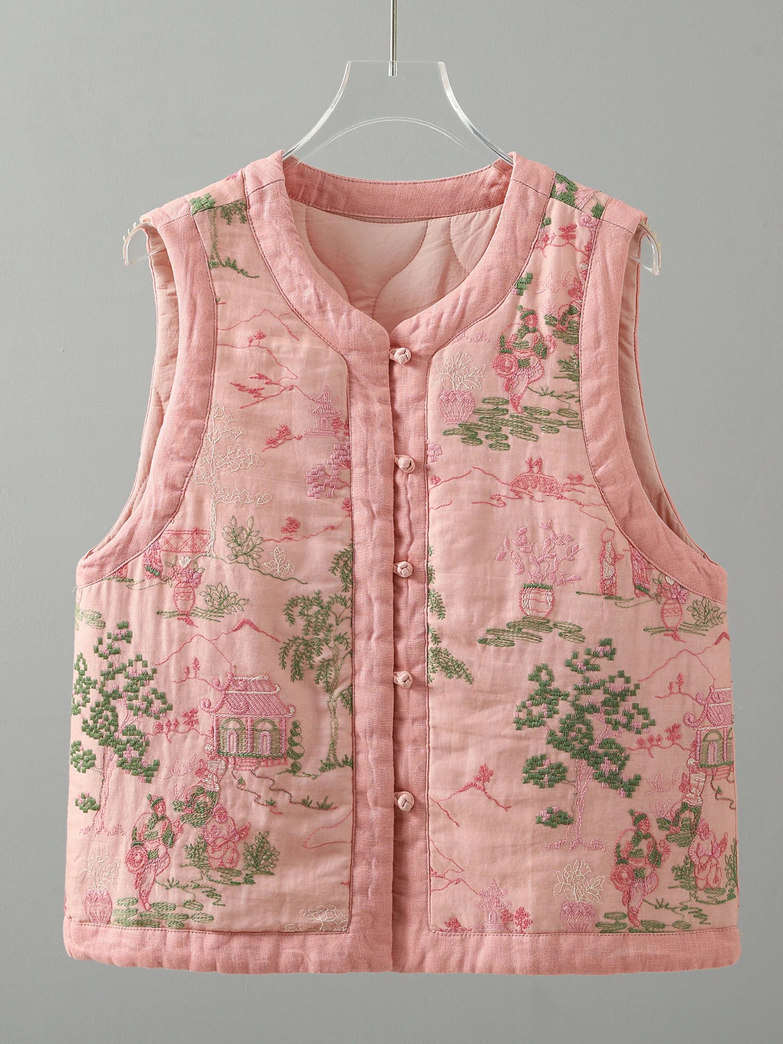 Ele bestickte schwere Arbeit Herbst Winter Damen Jaet Stehkragen chinesischer Sle National Trend Pendeln Thiened Warm
