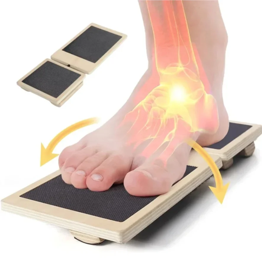 

Single Foot Balance Board Ankle Strengthener Exerciser Sprained Non-slip Wood Wobble Board Physical Therapy Posture Corrector