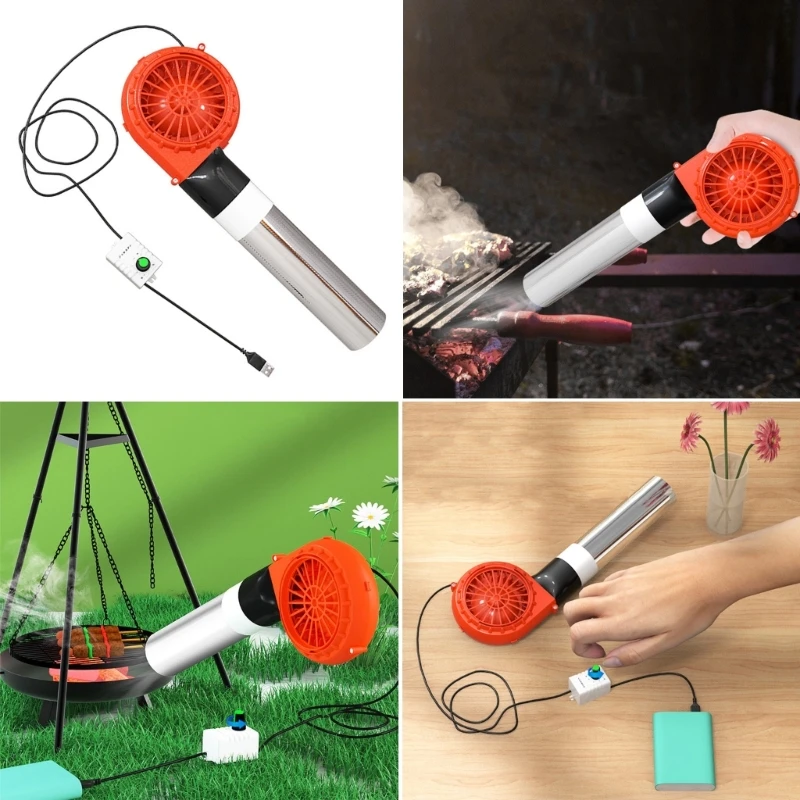 Portable BBQ Fan Air Blower Handheld Battery Powered Barbecue Fan Air Blower Dropship