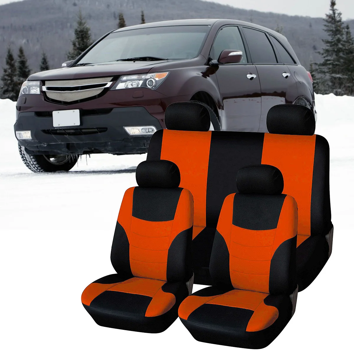 

8pcs Universal Full Protector Split Covers Car Split Bench Cover Full Seat Cover Bench Easy Install Seat Covers