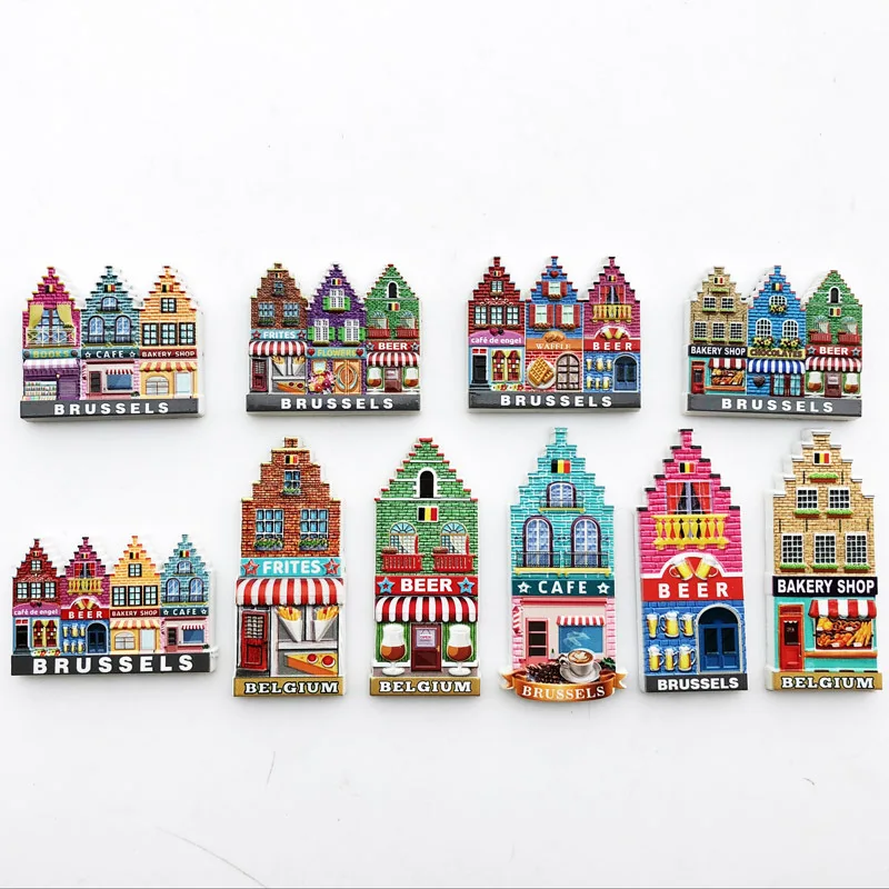 

Cute Belgium Brussels Fridge Magnets (Europe) Colorful House Magnets for Fridge, Strong Home & Room Decor Items