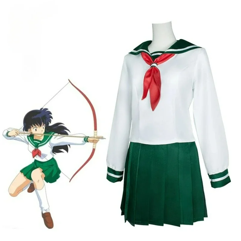Nuevo Disfraz de Cosplay de Halloween 2026, Uniforme Escolar de Marinero de Anime Higurashi Inuyasha Kagome, Falda de Estudiante para Mujer y Niña Cos AABA