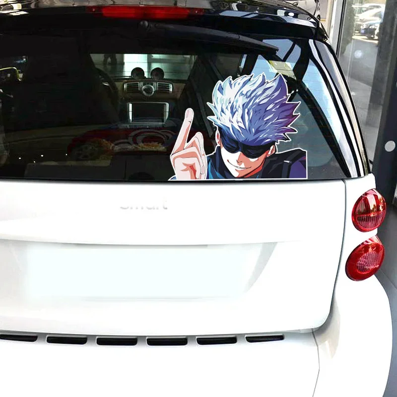 مضحك Jujutsu Kaisen Gojo Satoru Itador Fushiguro الكرتون ملصق عاكس الزجاج الأمامي السيارات الفينيل Caraccessories