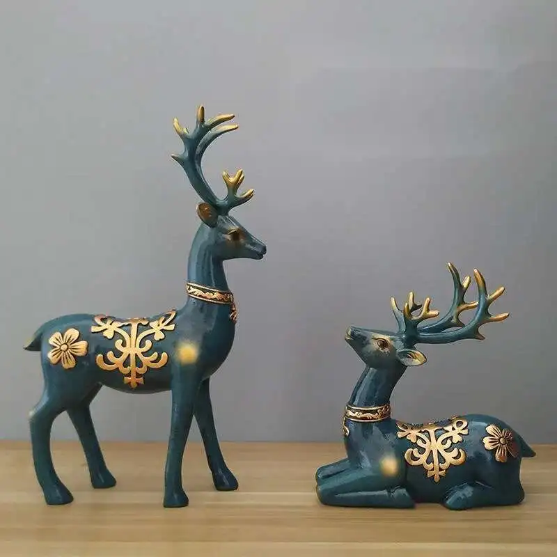 

Sika Deer Decoration Northern European Home Decoration Living Room Gift Wine Cabinet Creative TV Cabinet Couple Elk