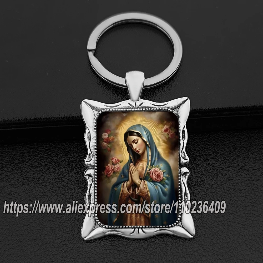 Virgin Mary Keychains Christian Key Ring Religion and  Faith Keychain Handmade Gift for Christmas
