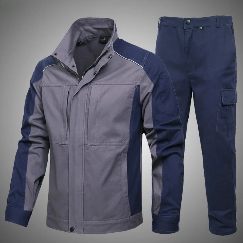 Conjunto de Ropa de Trabajo de Algodón Puro para Hombre, Resistente al Desgaste, para Soldadura, Reparación de Automóviles y Obras de Construcción