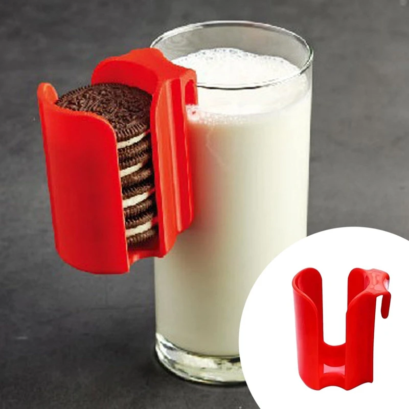 MAKE-10PCS suporte de biscoito caneca vermelho rack de biscoito reutilizável copo de plástico lateral organizador de biscoitos pendurado armazenamento de biscoitos