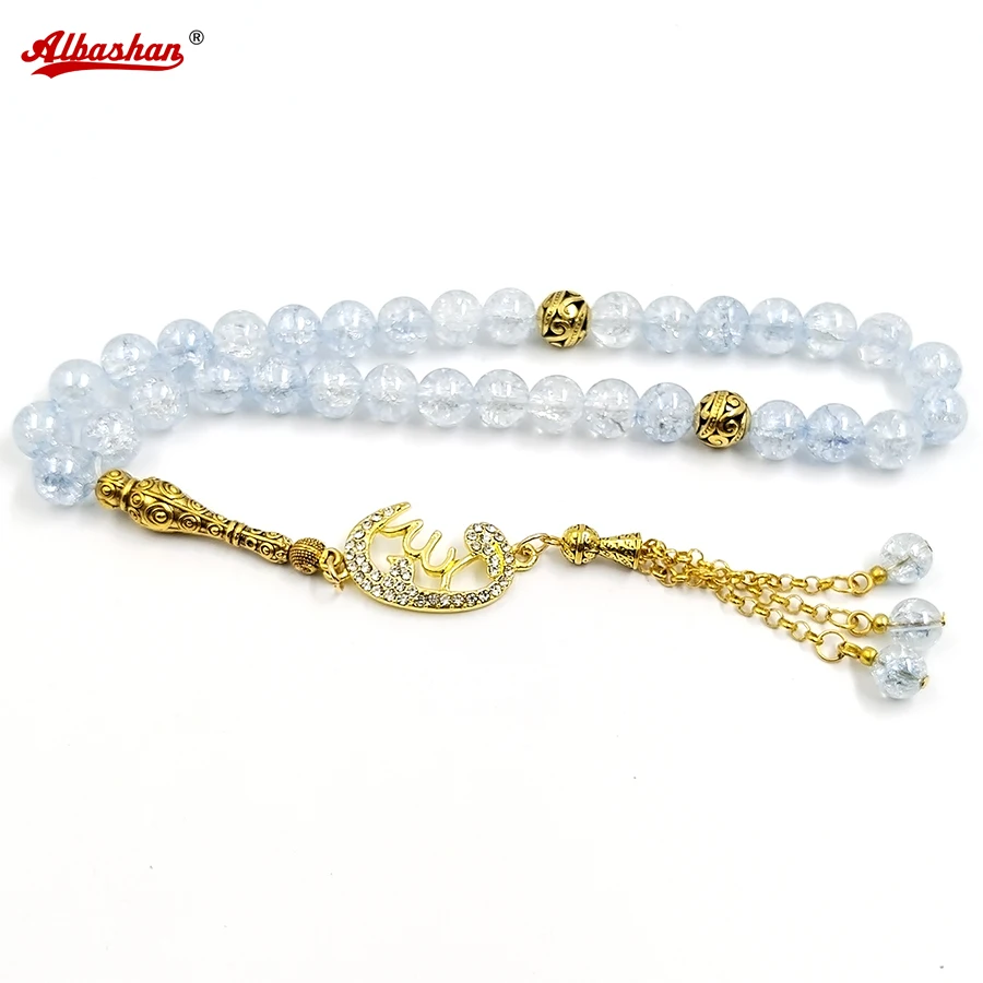 Tasbih women Blue Crystal Muslim 33 prayer bead Turkish Bracelet Ramadan arabic fashion Accessories Eid Gift misbaha