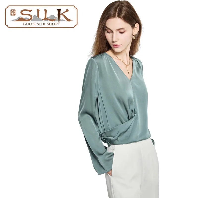

100% Natural Silk Women's T-shirt Elegant and Fashionable Shirt Lightweight Luxury Women's Clothing Business and Casual Wear