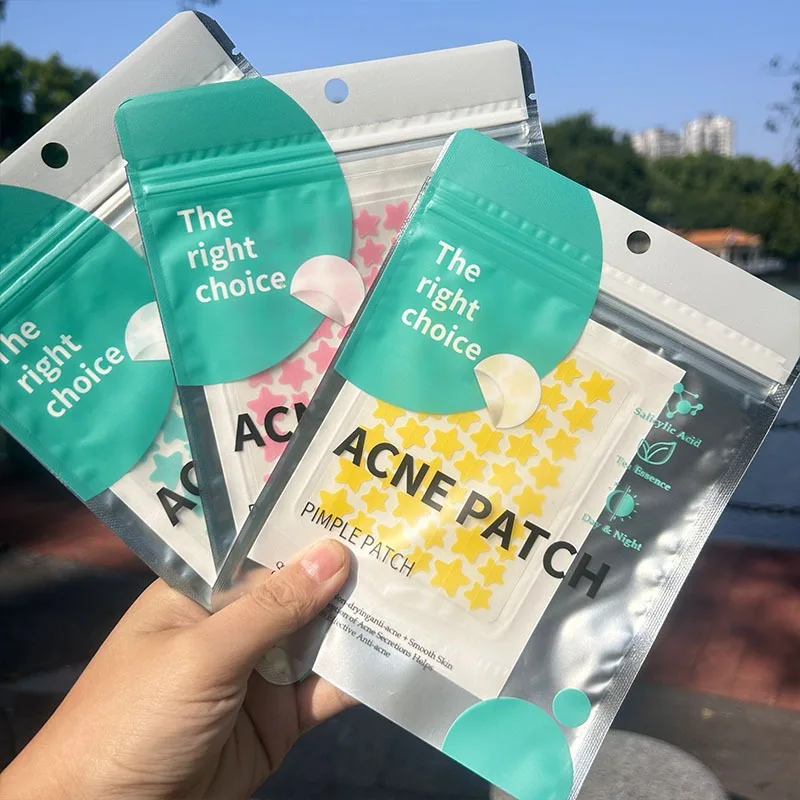 Star Shaped Acne Patches - Colorful Makeup Concealer Hydrocolloid Pimple Patches, Pus Absorbing, Invisible Spot Treatment
