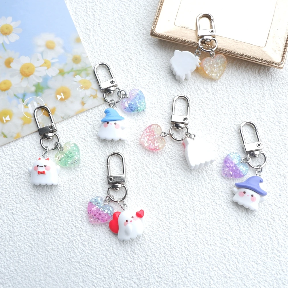 1pcs Cute Halloween Ghosts Keychain Handmade Bag Jewelry DIY Gifts