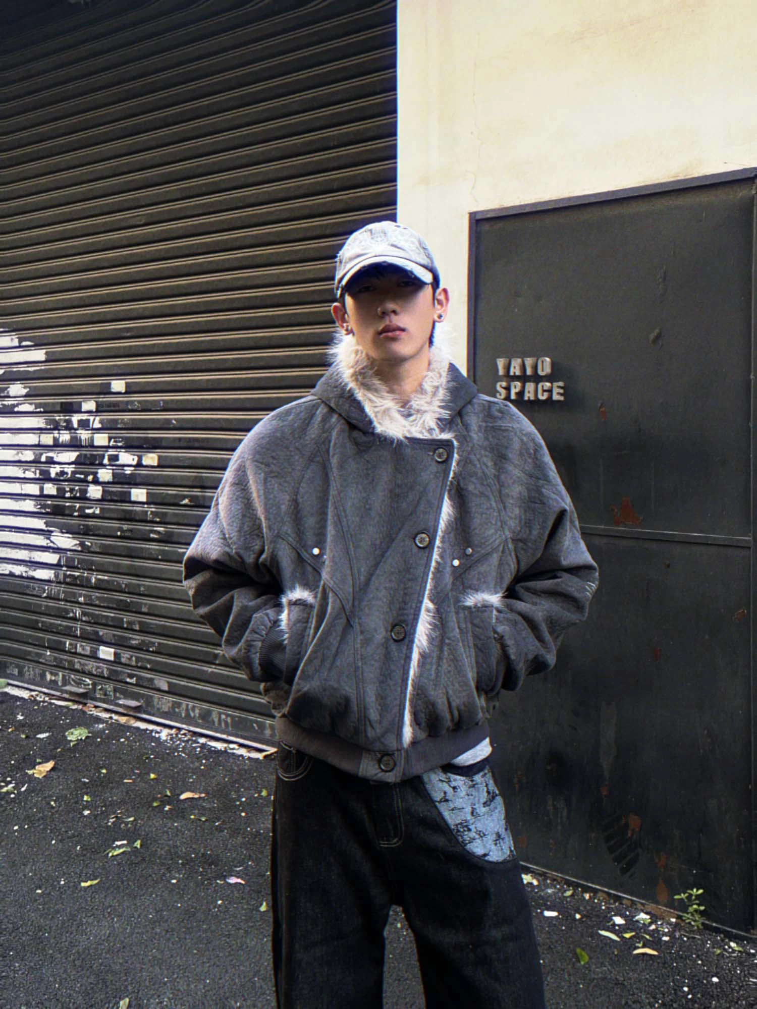 Cappotto unisex con cappuccio casual allentato in pile ispessito con tendenza alla moda retrò americana invernale