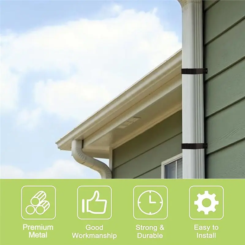 ABUG-Downspout Bracket Kit (Includes Expansion Screws) And Pipe Clamp