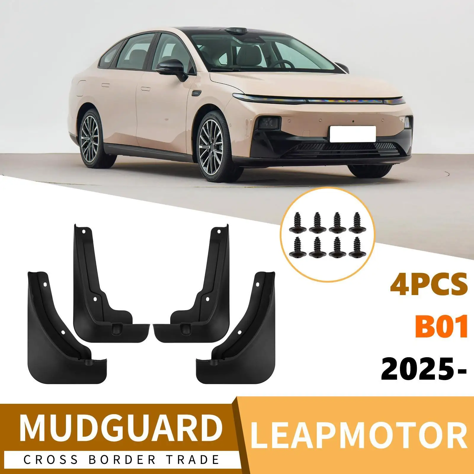 

4 Pieces Mud Flaps Easy Installation Replacement Heavy Duty Front and Rear Mud Guard Set for Leap Motor B01 2025 Auto Parts