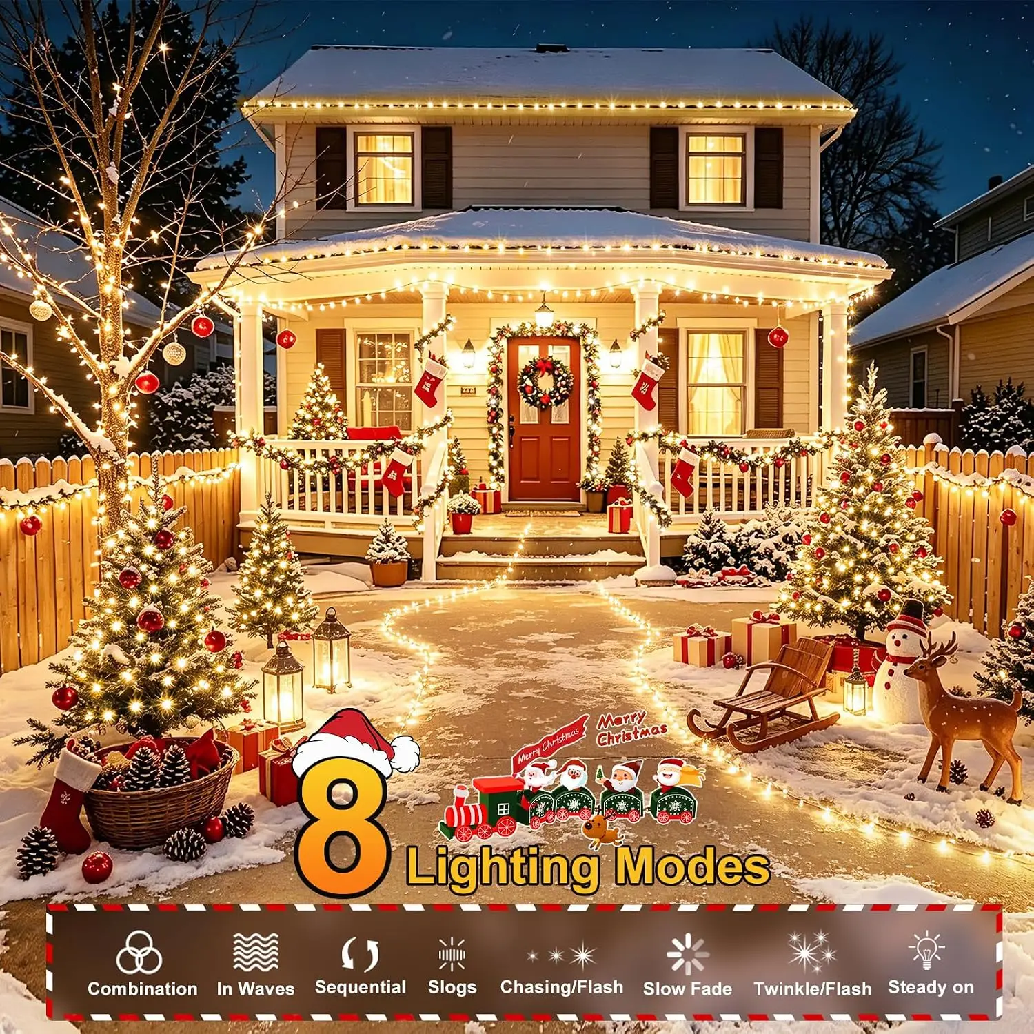 屋外用クリスマスイルミネーションライト、2個セット、1000 - Outdoor Lighting Waterproof のレビューと価格