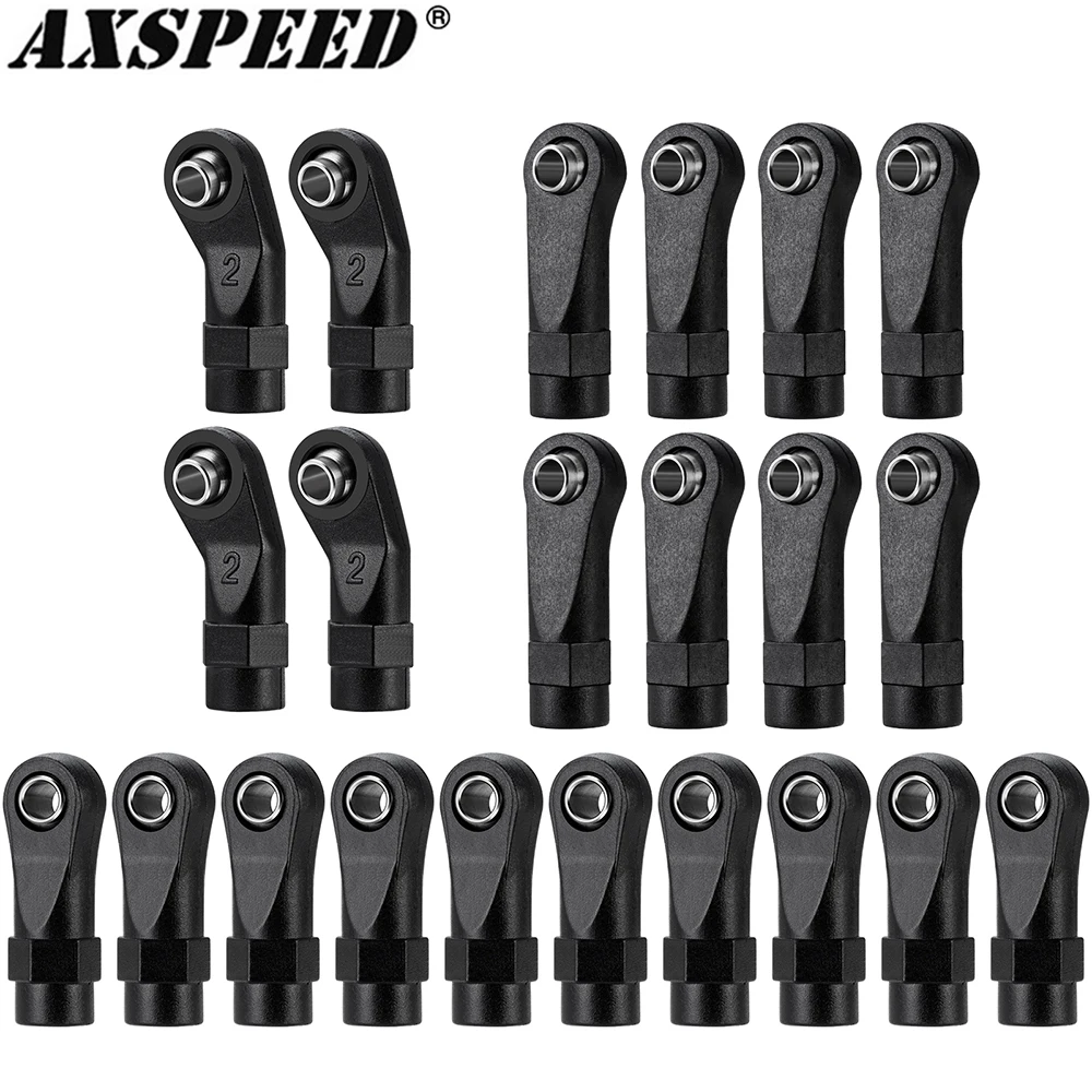 AXSPEED 22PCS Plastic Rod Ends Link Balls Ball Head Buckle Linkage Pull Rod for 1/10 RC Crawler TRX-4 TRX4 Upgrade Parts