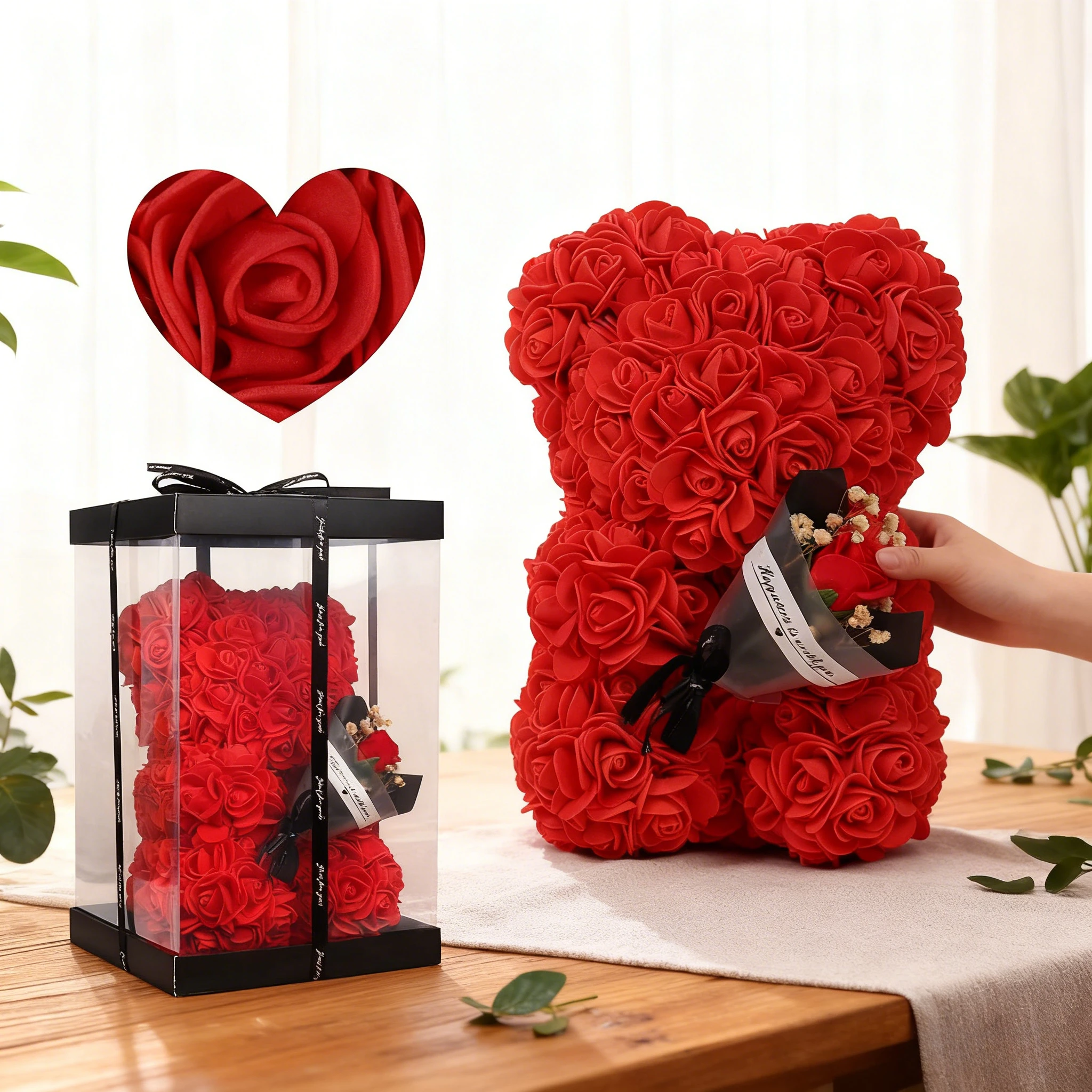 

25 см искусственный цветок вневременная роза медведь любовница на день рождения романтический подарок свадебная вечеринка атмосфера украшения подарок на годовщину