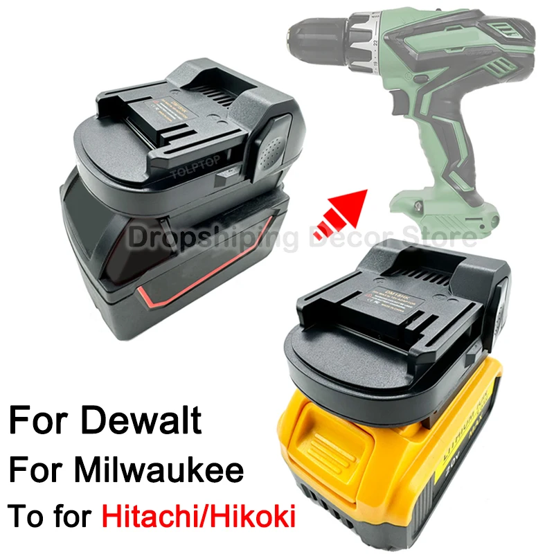 For Dewalt/Milwaukee 18V 20V Lithium Battery To for Hitachi / Hikoki 18V Li-ion Batttery Power Tools Battery Adapter Converter