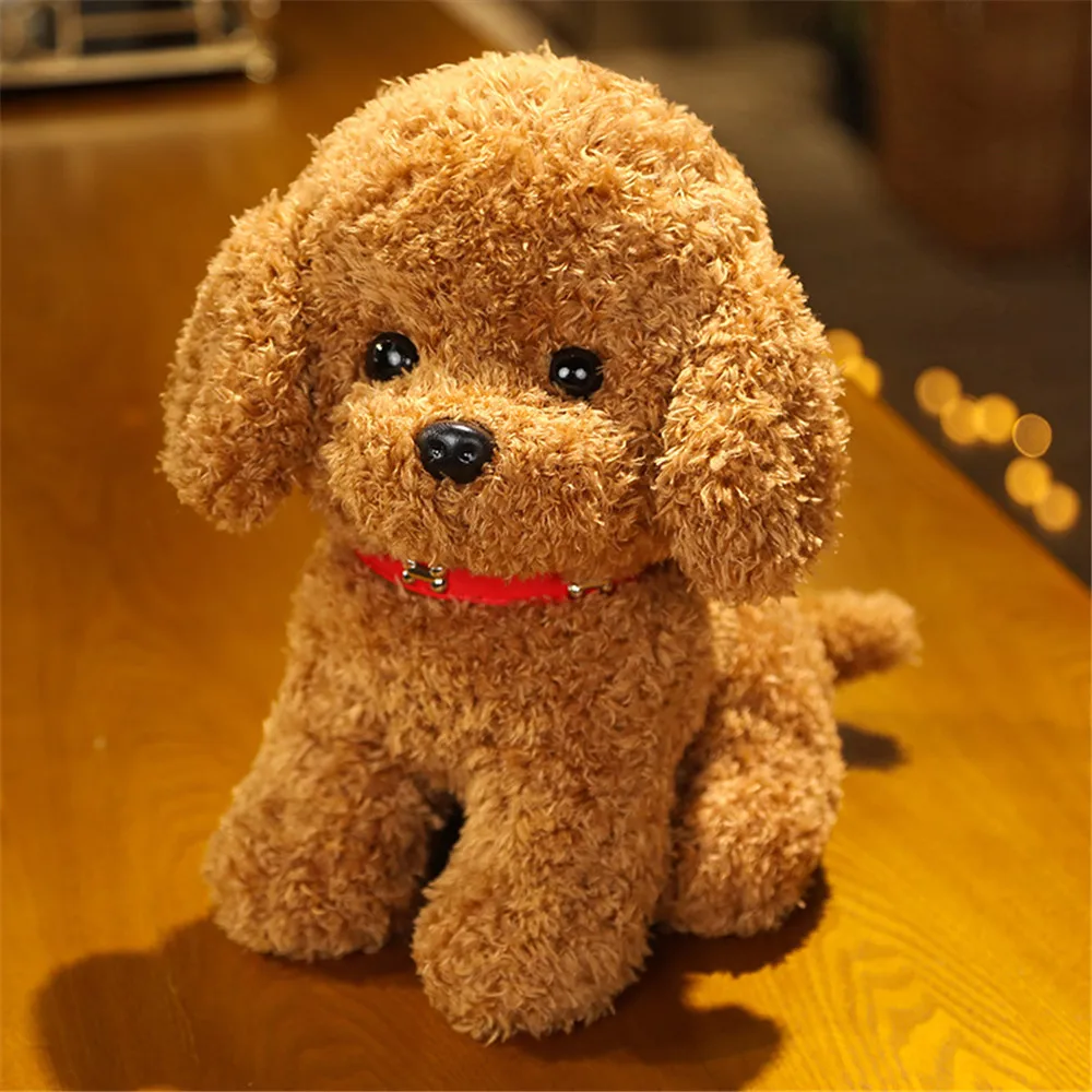 Chien en Peluche Créatif et Réaliste de 22/28cm, Jouets de Simulation Porte-Bonheur, Figurine Faite à la Main, Animaux