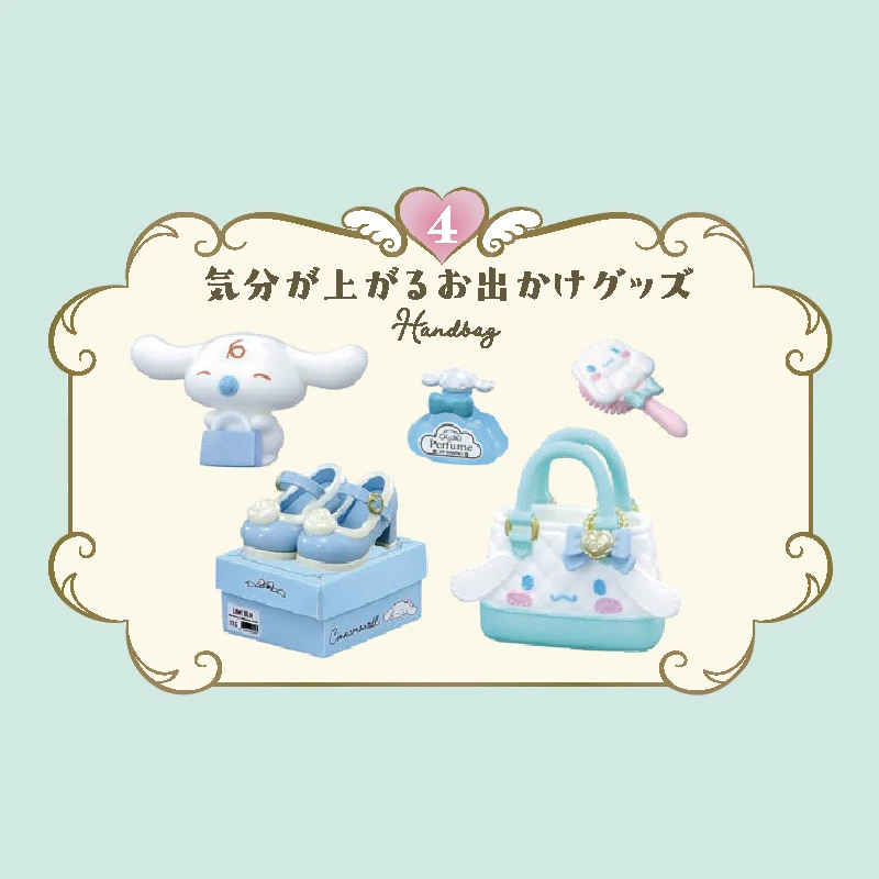 6 teile/satz Echte Re-Ment Sanrio Cinnamoroll Miniatur Szene von Fashion Store Anime Action Figur Modell Spielzeug Geschenk für Geburtstag