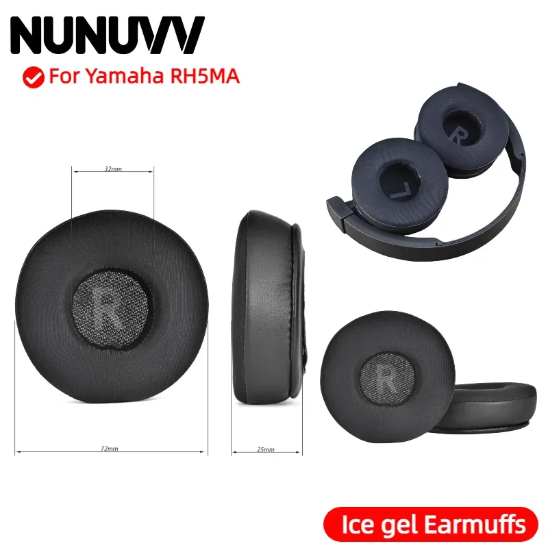 

NUNUVV Replacement Soft Ear Pads For Yamaha RH5MA headset Cooling Gel Ear Cushion/Wear ice cold repair parts，