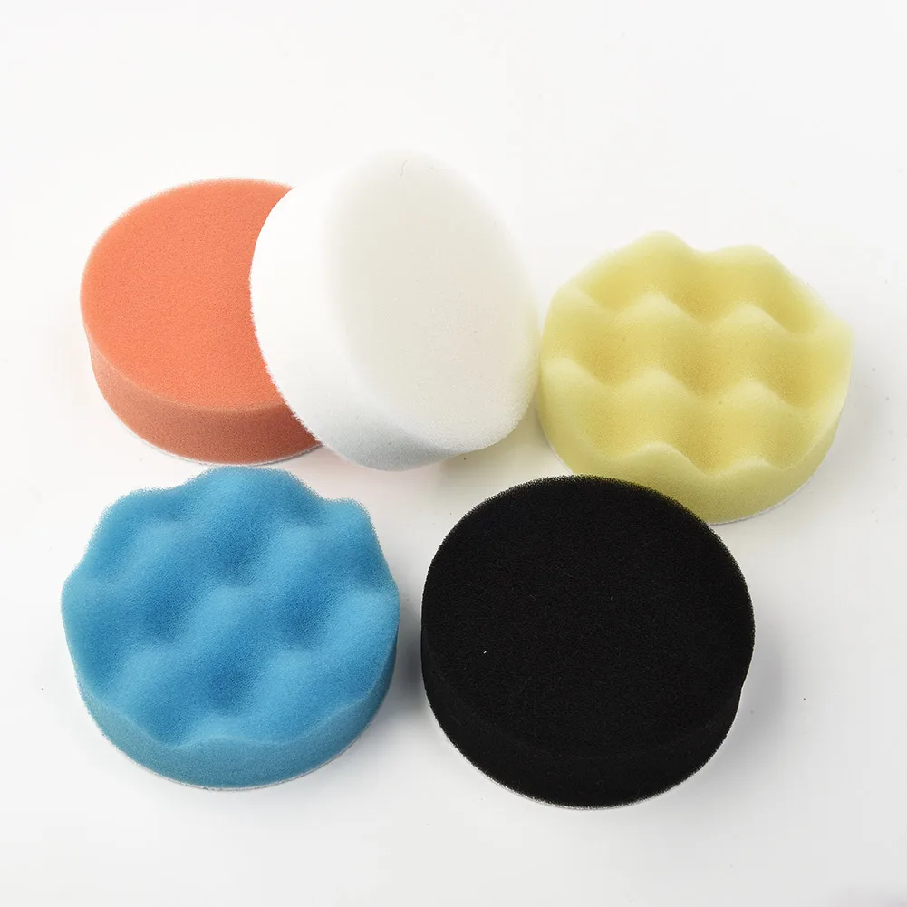 

50Pcs Car 75mm Polishing Sponge Pads Discs Cutting Sponge Pads Kit Cleaning Waxing Tool Wheel Polishing Pad Drill Adapter