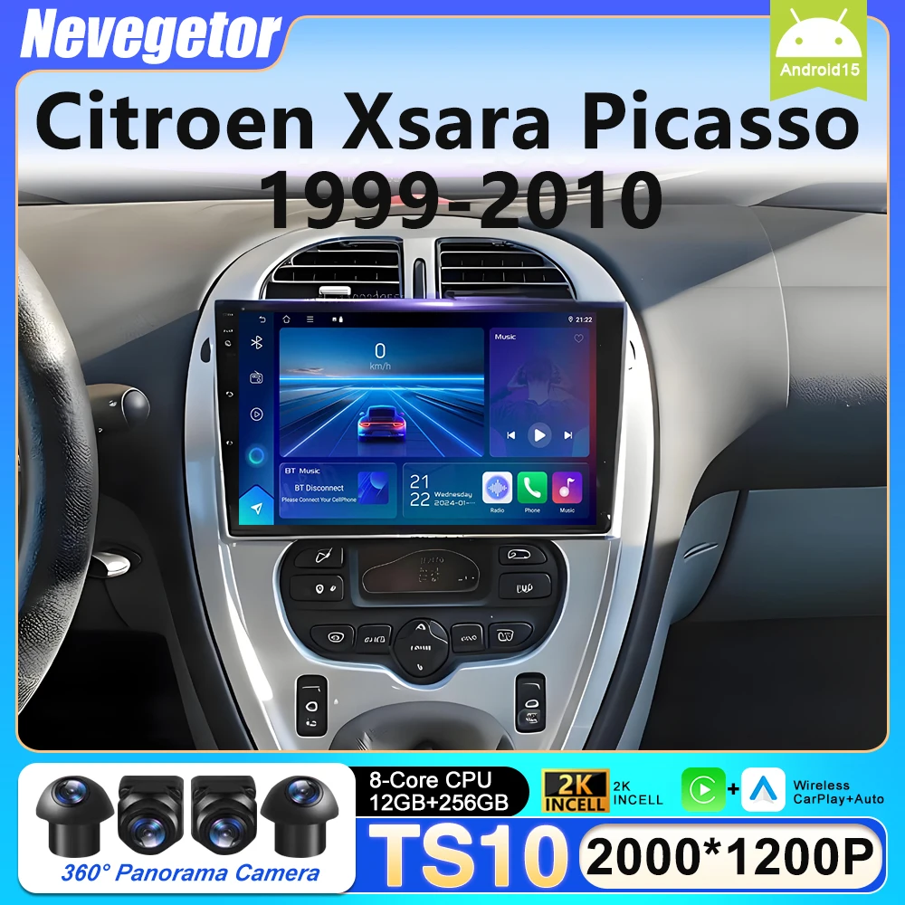 

For Citroen Xsara Picasso 1999 2000 2001 2002 2003 2004 2005-2010 Car Radio Carplay Multimedia Player Screen GPS Navigation Wifi