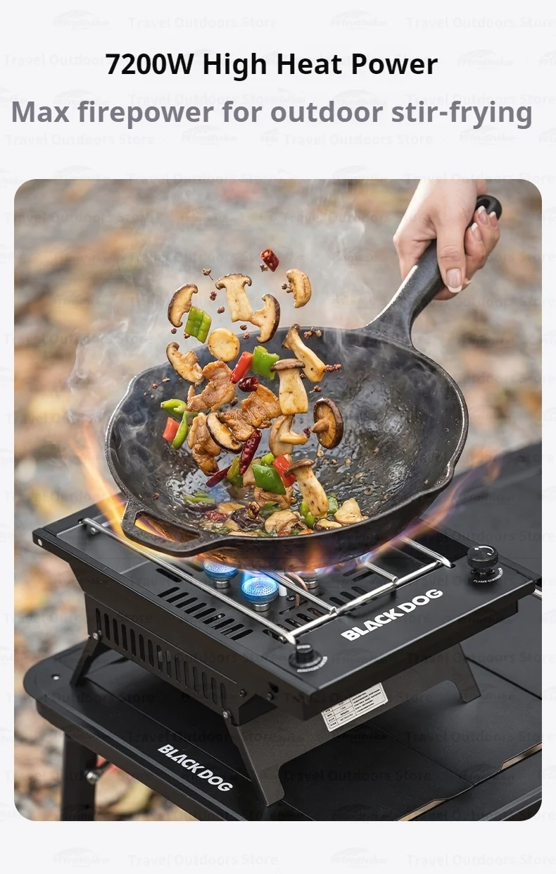 BLACKDOG IGT Einbau-Gasherd mit fünf Brennern, Desktop-Einbau-Doppelzweck-Herd, 7200W Leistung, für Outdoor-Camping und Picknick, Multifunktionsherd – Detail 8